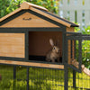 Rabbit Hutch Outdoor with Steel Run, Removable Plastic Tray