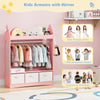 New Kids Wardrobe Clothes Hanging Drawer Toy Storage Shelf Cabinet Open Wardrobe