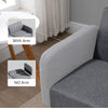 3 Seater Linen Sofa Bed with Adjustable Backrest for Living Room