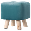 Square Footstool Footrest Pouffe Linen/Velvet/PU Leather Padded Children Seat