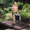 Three Wheel Rollator Walker Aluminium Foldable Mobility Aid Walker w/Handle