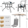 6 Pieces Patio Dining Set Outdoor Furniture Set Tempered Glass Table w/ Umbrella