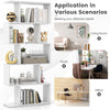 5-Tier Bookshelf Geometric S-Shaped Bookcase Modern Display Shelf-White