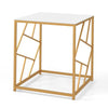 Square Side Table Modern Sofa End Table Desk Nightstand Tempered Glass Tabletop