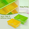 COSTWAY Kids Bookshelf Toy Storage Organizer w/ 8 Storage Boxes-Yellow