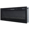 Black Glossy Tempered Glass Panel Electric Fireplace Inset/Wall Mounted/12 Flame
