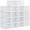 18PCS Stackable Clear Plastic Shoe Storage Box for UK/EU Size 12/46
