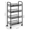 4 Tier Kitchen Rotating Storage Trolley Cart Vegetable Mobile Shelf Rack +Rollen
