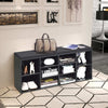Shoe Bench 10-Cube Storage Bench Cabinet Cube Organizer Rack Cabinet-Black