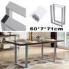 2pcs Grey Industrial Metal Table Legs 71cm Square Frame with Screws & Foot Pads