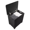 Black Wooded Laundry Storage Chest Bathroom Cabinet With Lid Laundry Basket New