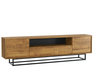 200cm Loft Retro Industrial TV Unit | Vintage Oak Cabinet | Cupboard Sideboard