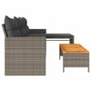 Lechnical Garden Sofa with Table and Cushions L-Shaped Grey Poly B3I3