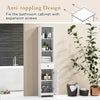 Freestanding Bathroom Storage Cabinet with 3 Open Shelves & Door Cabinet White