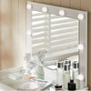 White Dressing Table Mirrored LED Light with Drawer& Stool MDF Bedroom Room