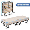 Guest Bed Rollaway Folding Bed with Sturdy Steel Frame & Memory Foam Mattress