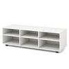 TV Stand for TVs up to 55 Inches Wooden 6 Storage Compartments TV Cabinet Table