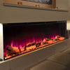 70in Electric Fireplace Panoramic Media Wood 12 Flame Standing Insert LED Stove