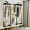 Scaffold Clothes Wardrobe - Industrial Rustic Shelf Storage Unit Open Clothing