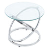 Round Sofa Coffee Tea Side Table With Tempered Glass Top Living Room Furniture