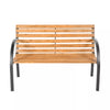 Wooden Garden Bench Seat Steel Wood Balcony Outdoor Weatherproof Furniture New