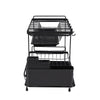 Metal Dish Drainer Rack Tray Cutlery Plate Cup Holder Sink Washing Up Bowl 2Tier
