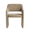 Nevada Dining Chair Beige Mocha Fully Upholstered Block Curved Frame
