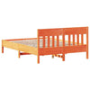 Solid Wood Pine Double Bed Frame with Headboard - Modern Bedroom Furniture H0O6