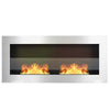 Bio Ethanol Fireplace Modern Wall Biofire 2/3 Burner Fire Place With Glass Panel