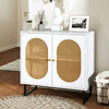 Rattan Buffet Cabinet Sideboard Storage Cabinet with Adjustable Shelf