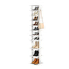 10 Tier Narrow Shoe Rack Wooden Shoe Shelf Vertical Tall Slim Storage Organizer