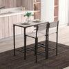 Bar Table and Stools Set, Kitchen Table and 2 Chairs with Backrest, Footrest