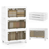 3-Tier Stackable Storage Bins Storage Organizer with Wheels-White