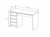 Graphite Desk Dressing Table Drawer Left Right Grey Anthracite