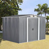 New Metal Garden Shed Apex Roof 8x10FT Storage House Tool Sheds with Free Base