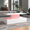 Coffee Table with Hidden Drawer, High-gloss Finish Coffee Tables for Living Room