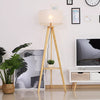 Bedside Light Free Standing Floor Lamp Tripod Holder Storage Shelf Linen Shade