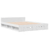 Bed Frame with Drawers White 140x200 Engineered Wood R5H3