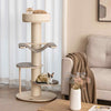 Wooden Cat Activity Center Play House Cat Tree Tower 120cm Climbing Stand