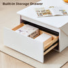 3-in-1High GlossTop Convertible Coffee Table Livingroom White Hidden Storage