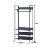 Industrial Open Wardrobe 4 Shelves Clothes Rail Rack