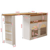 Kitchen Island Extendable Dining Table Bar Bistro Table with Storage Cabinet