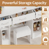 Large Dressing Table Vanity Table With Stool and Lighted Mirror Makeup Desk Set