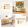 Boho Entertainment Center Media Console Table-Natural