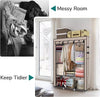 Fabric Canvas Wardrobe With Hanging Rail Shelving Clothes Storage Large Cupboard