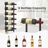 6 Bottles Wall Mounted Wine Rack Hanging Wine Display Metal Wine Bottle Holder