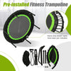 103 cm Mini Trampoline Foldable Fitness Rebounder Home Gym with Handle