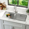 1.0 Bowl Stainless Steel Kitchen Sink Washing Basin With Drainer Waste Pipe Kits