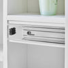 White Vanity Table Dressing Table Makeup Desk with Slide Mirror 5 Drawers Stool