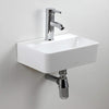 Wall Mounted Small Cloakroom Ceramic Sink Wash Basin (Centre Tap) - White